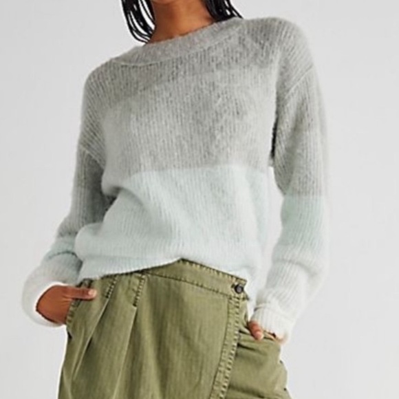 Free People Sweaters - Free People Color Block Fuzzy Sweater